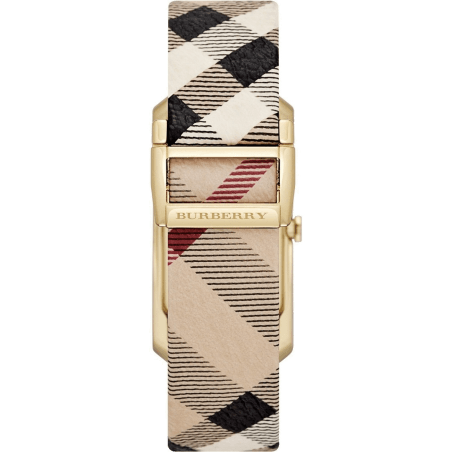 Shop Authentic Burberry Pioneer Gold Dial Haymarket Beige Leather Strap Watch for Women - BU9509 - Luxxuri