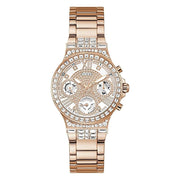  Shop Authentic Guess Moonlight Multi Function Diamonds White Dial Rose Gold Steel Strap Watch for Women - GW0320L3 - Luxxuri