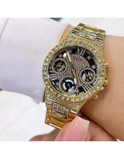  Shop Authentic Guess Moonlight Diamonds Gold Dial Gold Steel Strap Watch for Women - GW0320L5 - Luxxuri
