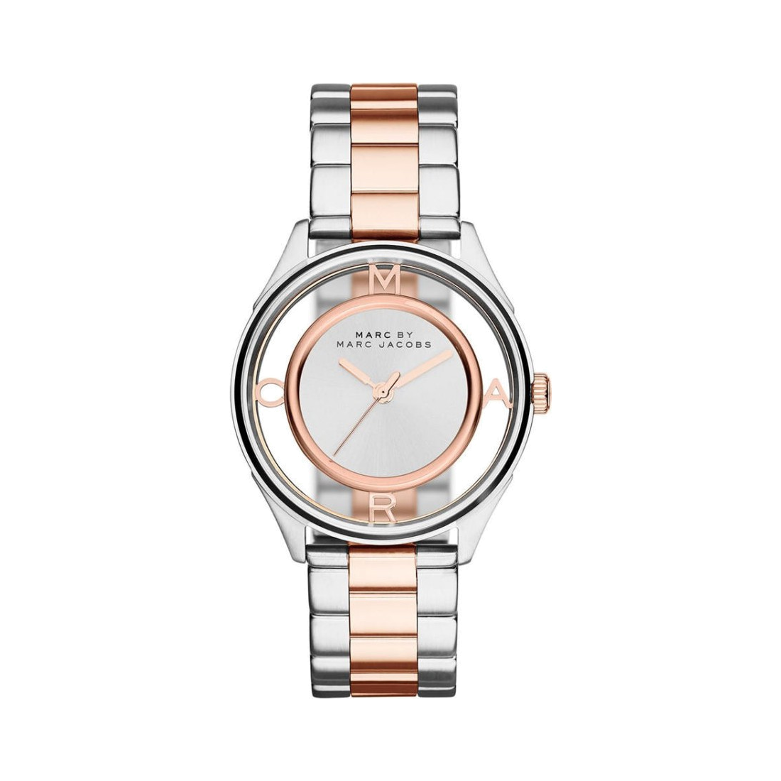  Shop Authentic Marc Jacobs Tether Transparent White Dial Two Tone Steel Strap Watch for Women - MBM3436 - Luxxuri