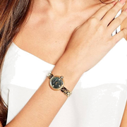  Shop Authentic Marc Jacobs Courtney Mother of Pearl Black Dial Gold Steel Strap Watch for Women - MJ3460 - Luxxuri