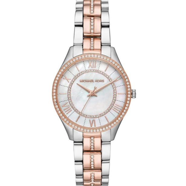  Shop Authentic Michael Kors Lauryn Mother of Pearl Dial Two Tone Steel Strap Watch For Women - MK3979 - Luxxuri