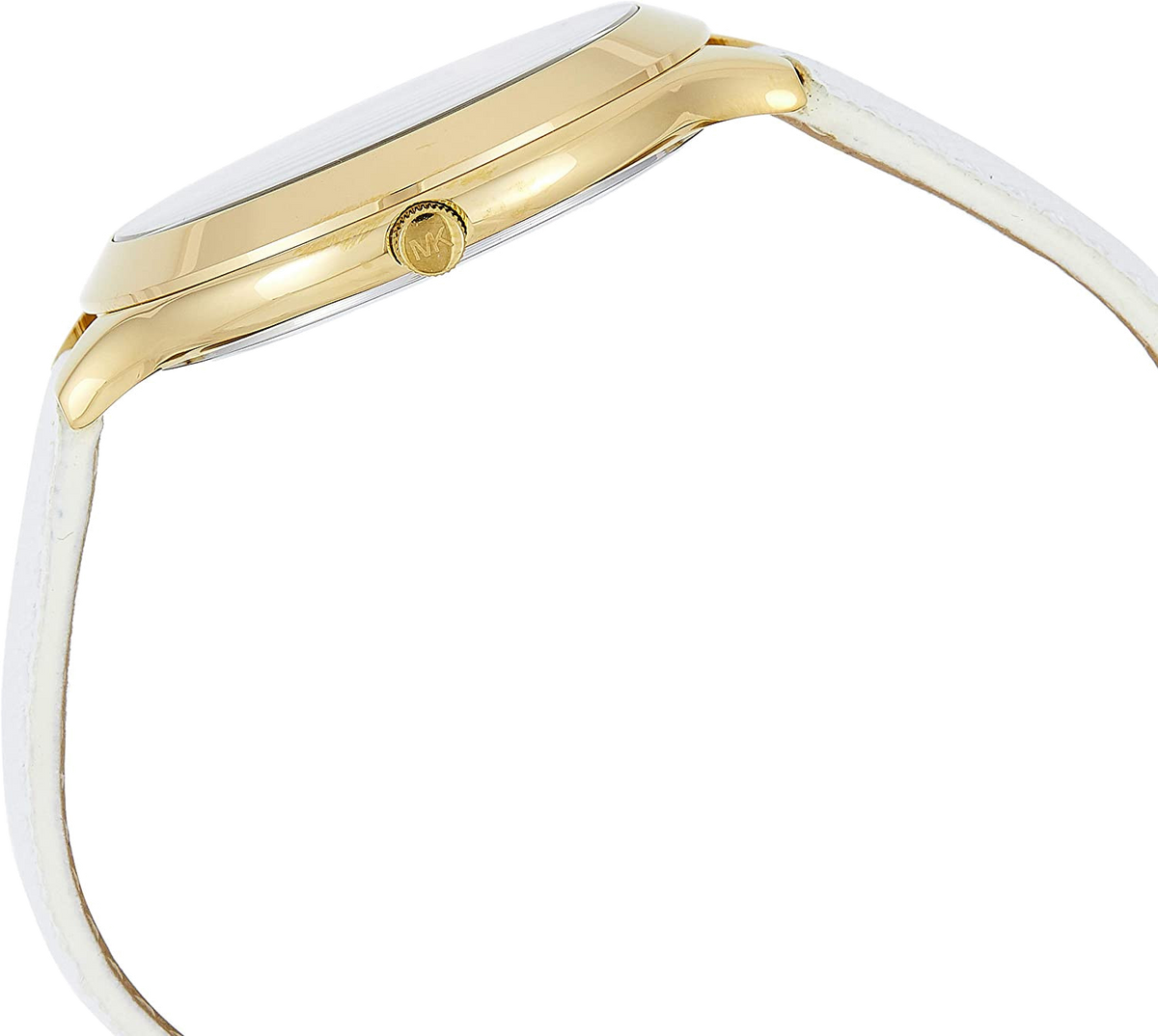  Shop Authentic Michael Kors Slim Runway Quartz Gold Dial White Leather Strap Watch For Women - MK2389 - Luxxuri
