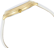  Shop Authentic Michael Kors Slim Runway Quartz Gold Dial White Leather Strap Watch For Women - MK2389 - Luxxuri