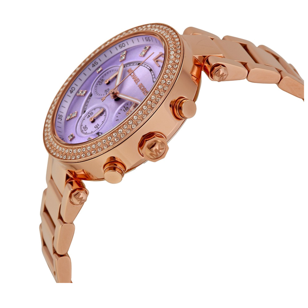  Shop Authentic Michael Kors Parker Purple Dial Rose Gold Steel Strap Watch for Women - MK6169 - Luxxuri
