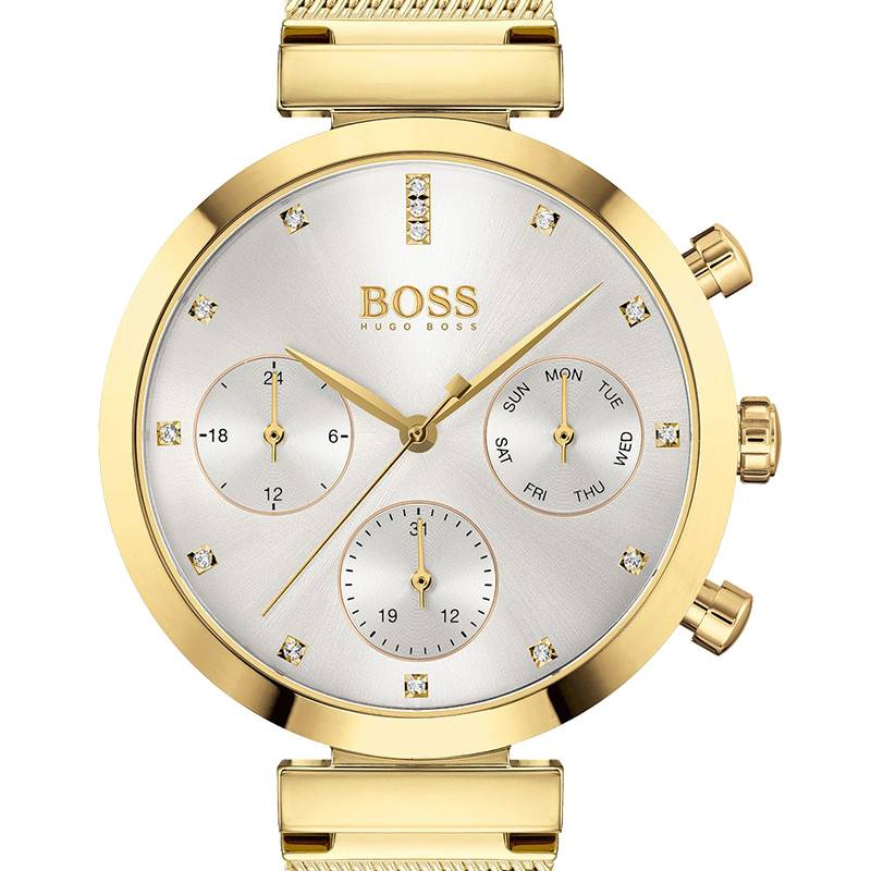  Shop Authentic Hugo Boss Flawless White Dial Gold Mesh Bracelet Watch for Women - 1502552 - Luxxuri