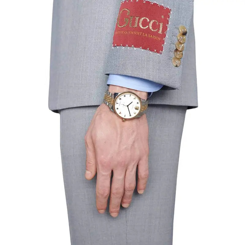  Shop Authentic Gucci G Timeless Automatic White Dial Two Tone Steel Strap Watch for Men - YA126356 - Luxxuri