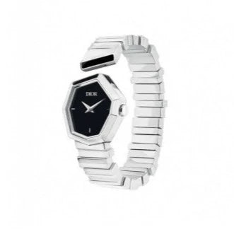  Shop Authentic Dior Gem Dior Black Mother of Pearl Dial Silver Steel Strap Watch for Women - CD18111X1005 - Luxxuri