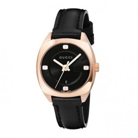  Shop Authentic Gucci GG2570 Quartz Black Dial Black Leather Strap Watch For Women - YA142509 - Luxxuri