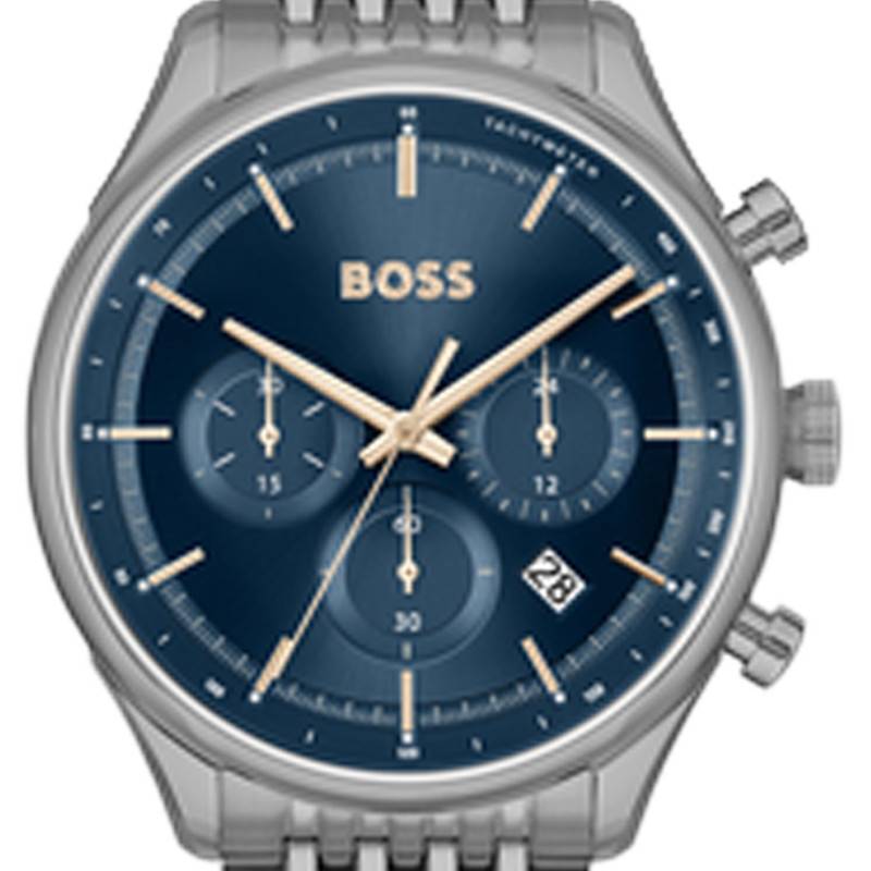  Shop Authentic Hugo Boss Gregor Chronograph Blue Dial Grey Steel Strap Watch For Men - 1514083 - Luxxuri