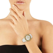  Shop Authentic Guess Limelight Quartz Silver Dial White Leather Strap Watch For Women - W0775l8 - Luxxuri