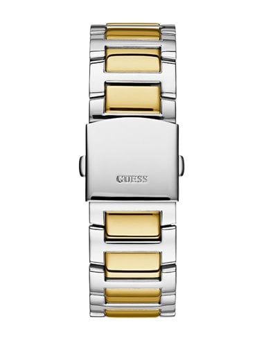  Shop Authentic Guess Frontier Chronograph Crystals Silver Dial Two Tone Steel Strap Watch for Men - W0799G4 - Luxxuri