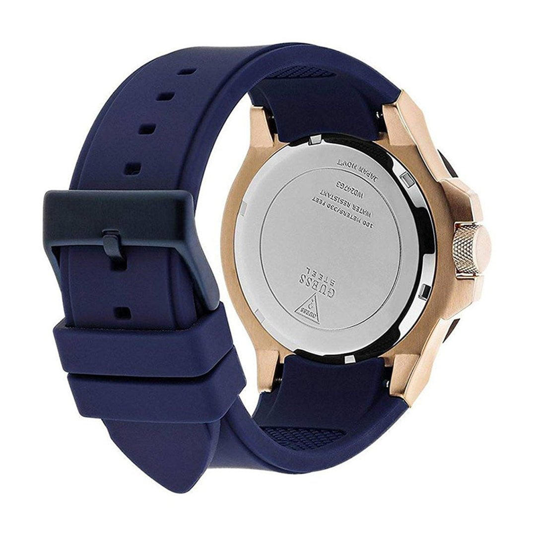  Shop Authentic Guess Rigor Blue Dial Blue Silicone Strap Watch For Men - W0247G3 - Luxxuri