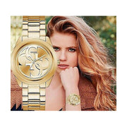  Shop Authentic Guess G-Twist Gold Dial Gold Steel Strap Watch for Women - W1082L2 - Luxxuri