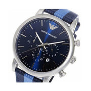  Shop Authentic Emporio Armani Luigi Chronograph Quartz Blue Dial Blue Nylon Strap Watch For Men - AR1949 - Luxxuri