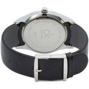  Shop Authentic Calvin Klein Post Minimal Silver Dial Black Leather Strap Watch for Men - K7621192 - Luxxuri