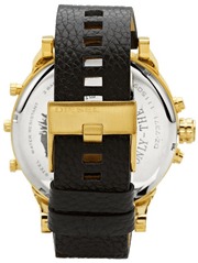  Shop Authentic Diesel Mr Daddy Black & Gold Dial Black Leather Strap Watch For Men - DZ7371 - Luxxuri