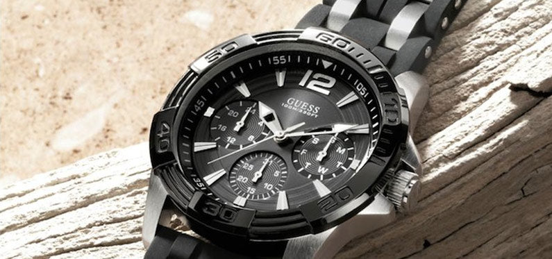  Shop Authentic Guess Oasis Black Dial Black Rubber Strap Watch for Men - W0366G1 - Luxxuri