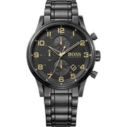  Shop Authentic Hugo Boss Aeroliner Black Dial Black Steel Strap Watch for Men - 1513275 - Luxxuri