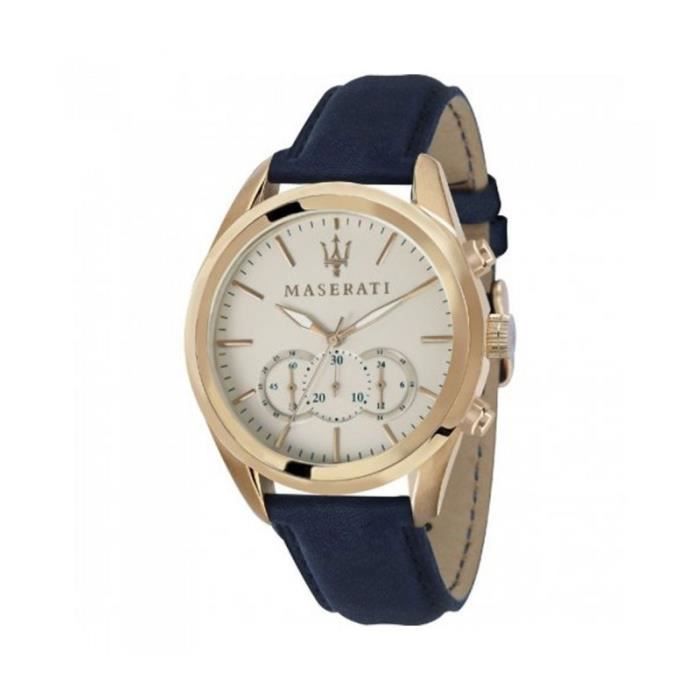  Shop Authentic Maserati Traguardo Chronograph Grey Dial Leather Strap Men's Watch - R8871612016 - Luxxuri