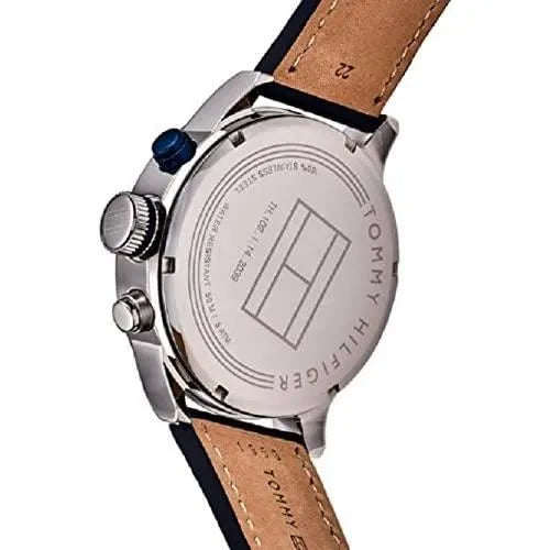  Shop Authentic Tommy Hilfiger Jackson Silver Dial Black Leather Strap Watch for Men - 1791240 - Luxxuri
