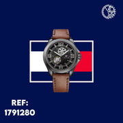  Shop Authentic Tommy Hilfiger Bruce Automatic Black Dial Brown Leather Strap Watch for Men - 1791280 - Luxxuri