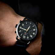  Shop Authentic Tommy Hilfiger Briggs Black Dial Black Leather Strap Watch for Men - 1791426 - Luxxuri