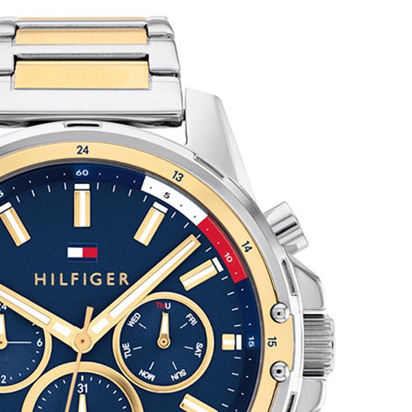  Shop Authentic Tommy Hilfiger Mason Chronograph Blue Dial Two Tone Steel Strap Watch For Men - 1791937 - Luxxuri