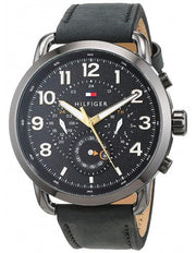  Shop Authentic Tommy Hilfiger Briggs Black Dial Black Leather Strap Watch for Men - 1791426 - Luxxuri