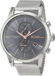  Shop Authentic Hugo Boss Jet Chronograph Grey Dial Silver Mesh Bracelet Watch for Men - 1513440 - Luxxuri