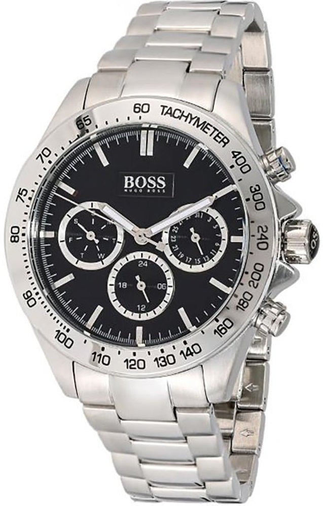  Shop Authentic Hugo Boss Ikon Black Dial Silver Steel Strap Watch for Men - 1512965 - Luxxuri