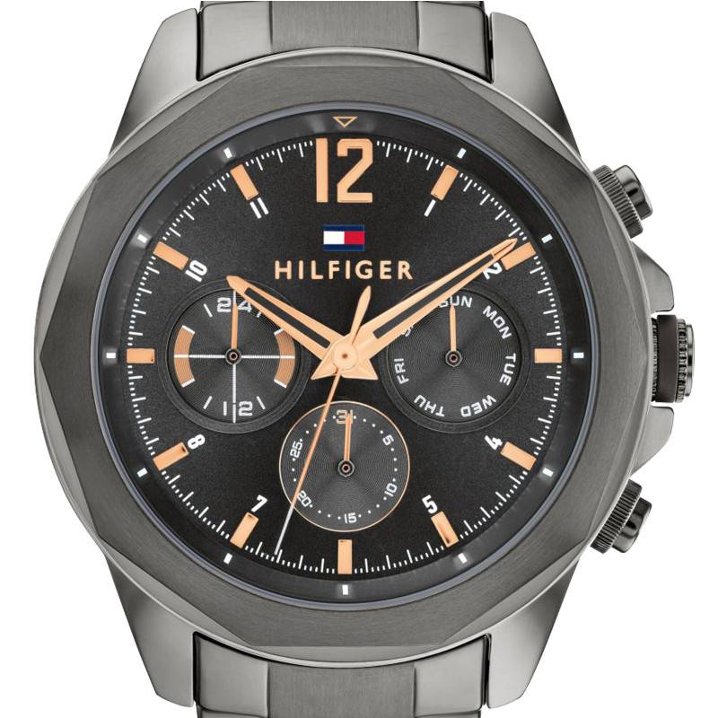  Shop Authentic Tommy Hilfiger Lars Chronograph Black Dial Black Steel Strap Watch For Men - 1792061 - Luxxuri