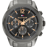  Shop Authentic Tommy Hilfiger Lars Chronograph Black Dial Black Steel Strap Watch For Men - 1792061 - Luxxuri