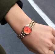  Shop Authentic Marc Jacobs Henry Dinky Red Dial Gold Steel Strap Watch for Women - MBM3202 - Luxxuri