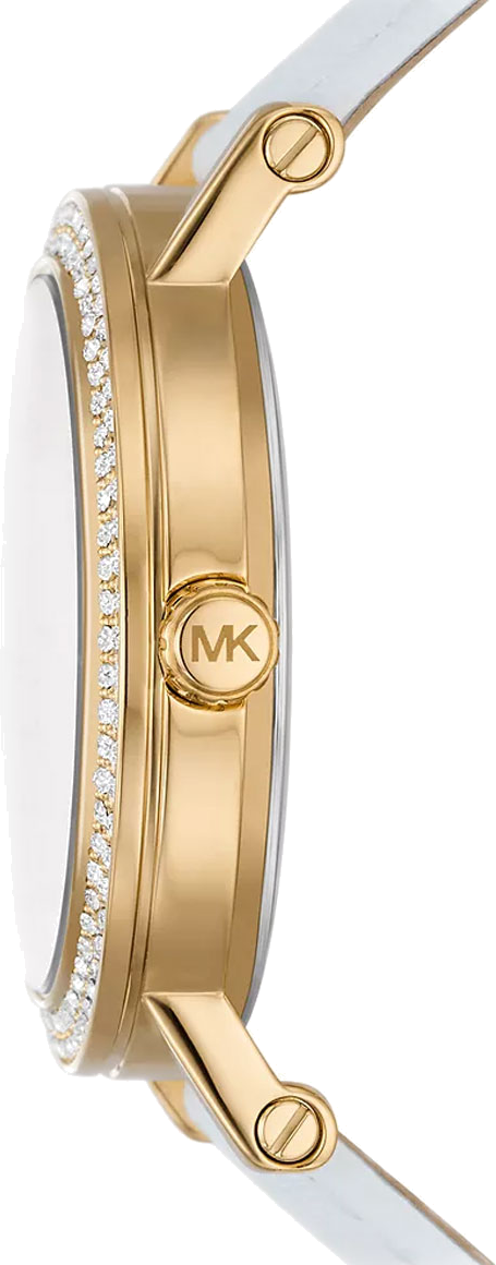  Shop Authentic Michael Kors Corey Three Hand White Dial White Leather Strap Watch For Women - MK2985 - Luxxuri