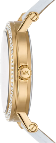  Shop Authentic Michael Kors Corey Three Hand White Dial White Leather Strap Watch For Women - MK2985 - Luxxuri