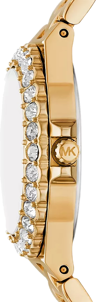  Shop Authentic Michael Kors Lennox Three Hand Black Dial Gold Steel Strap Watch For Women - MK7394 - Luxxuri
