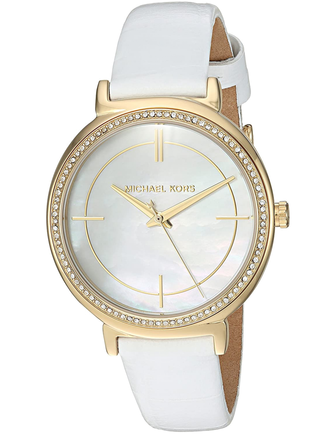  Shop Authentic Michael Kors Cinthia Mother of Pearl Dial White Leather Strap Watch for Women - MK2662 - Luxxuri