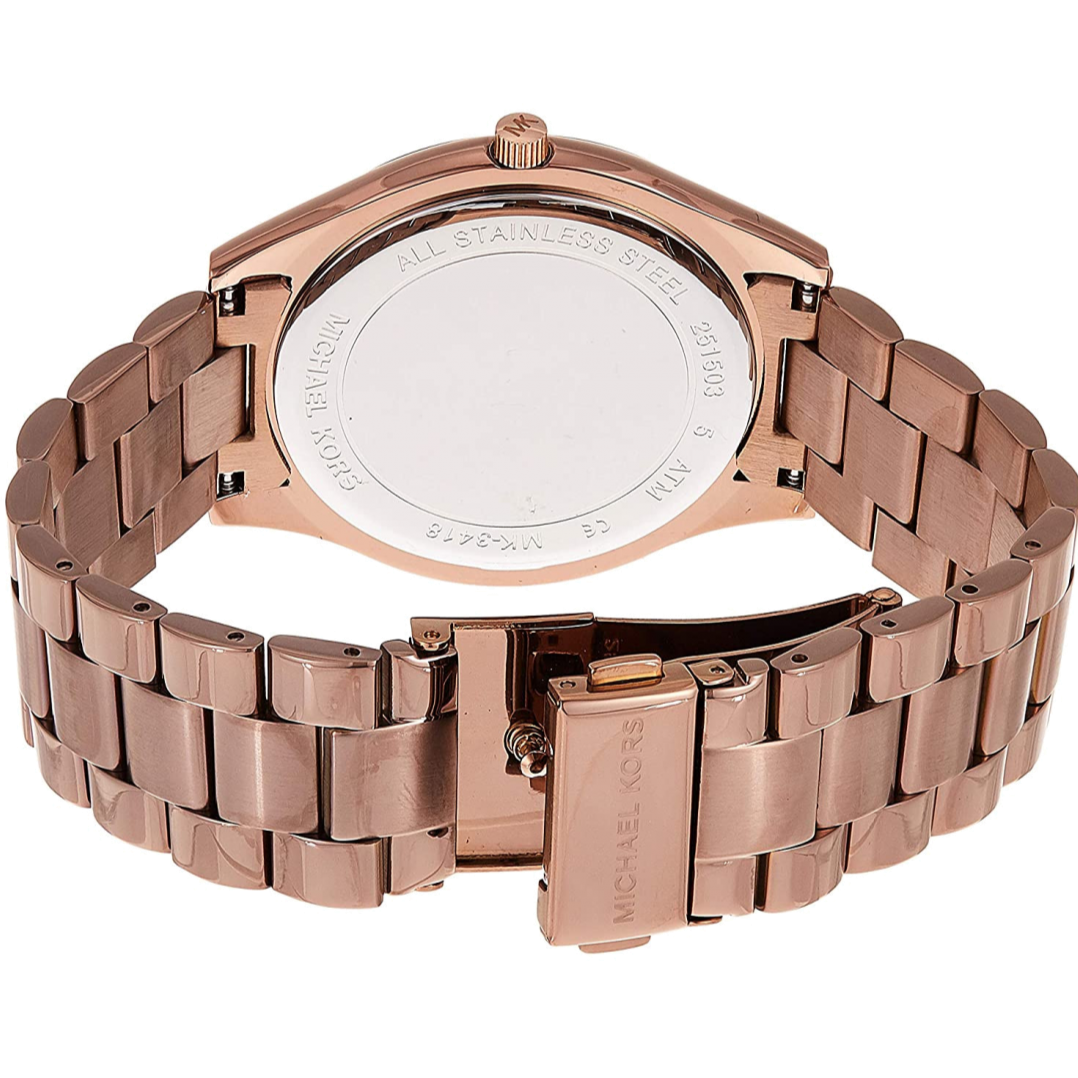  Shop Authentic Michael Kors Runway Quartz Brown Dial Brown Steel Strap Watch For Women - MK3418 - Luxxuri