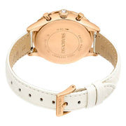 Shop Authentic Swarovski Octea Chrono Crystals White Dial White Leather Strap Watch for Women - 5671150 - Luxxuri