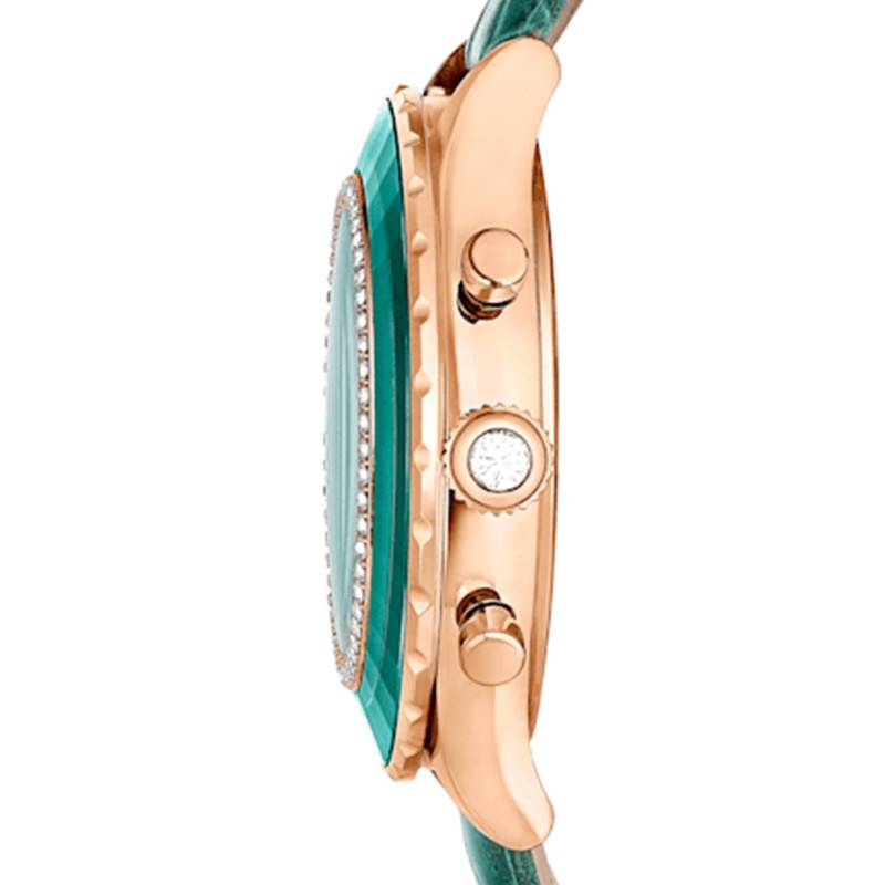  Shop Authentic Swarovski Octea Chrono Green Dial Green Leather Strap Watch for Women - 5672931 - Luxxuri