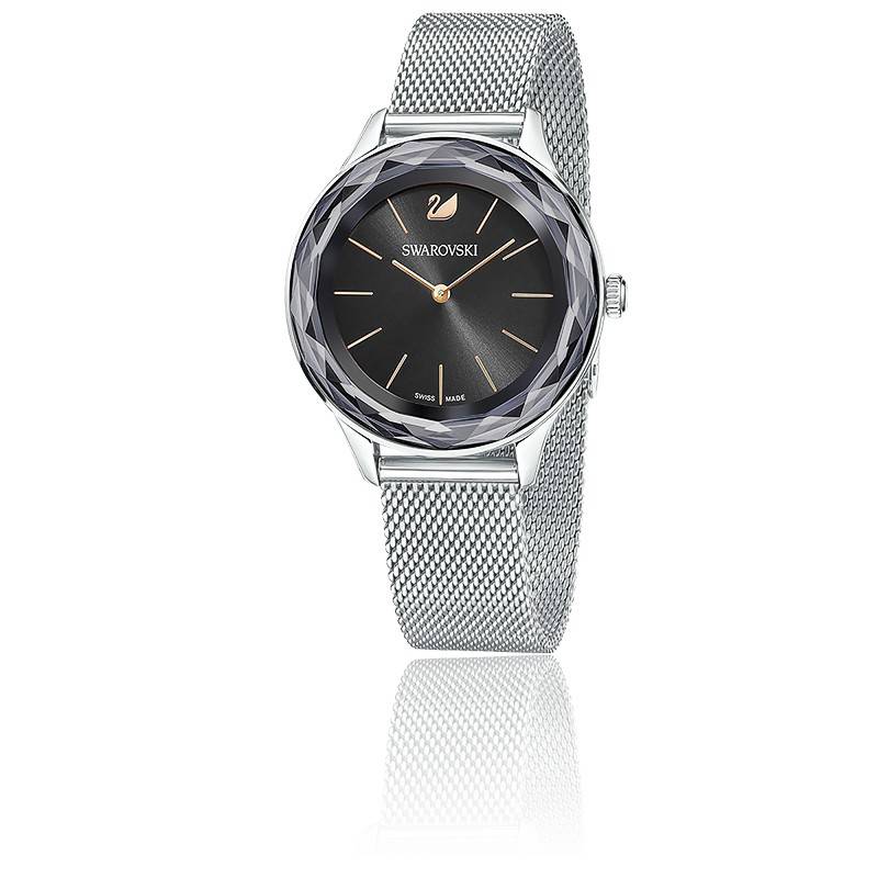  Shop Authentic Swarovski Octea Nova Black Dial Silver Mesh Bracelet Watch for Women - 5430420 - Luxxuri