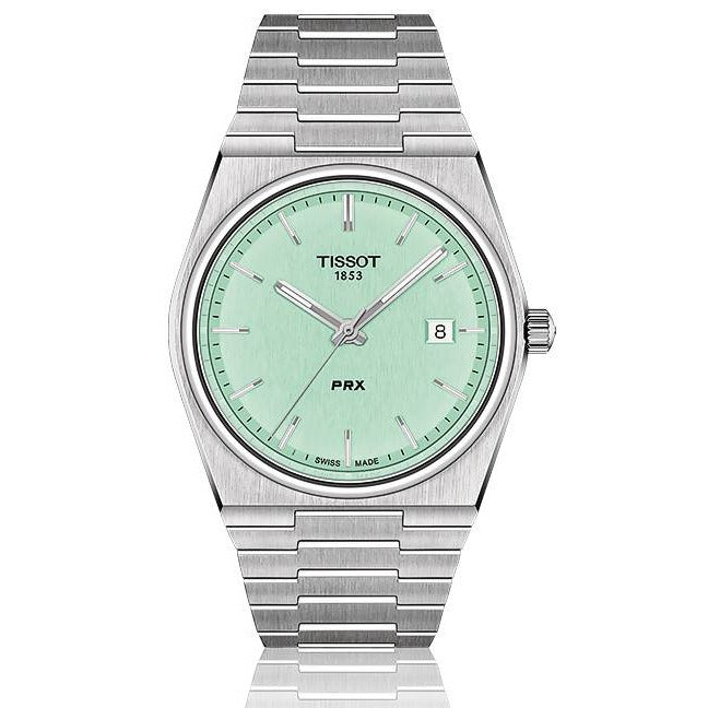  Shop Authentic Tissot PRX Quartz Light Green Dial Silver Steel Strap Watch for Men - T137.410.11.091.01 - Luxxuri