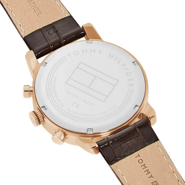  Shop Authentic Tommy Hilfiger Kane Chronograph Blue Dial Brown Leather Strap Watch for Men - 1791399 - Luxxuri