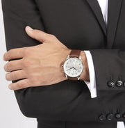  Shop Authentic Hugo Boss Navigator White Dial Brown Leather Strap Watch for Men - 1513495 - Luxxuri