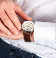  Shop Authentic Hugo Boss Attitude White Dial Brown Leather Strap Watch for Men - 1513609 - Luxxuri