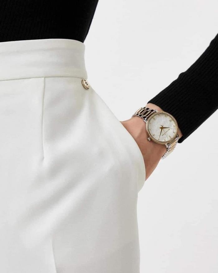  Shop Authentic Michael Kors Pyper Three Hand White Dial Two Tone Steel Strap Watch For Women - MK4595 - Luxxuri
