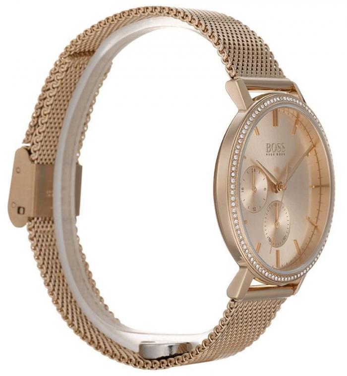  Shop Authentic Hugo Boss Infinity Carnation Gold Dial Gold Mesh Bracelet Watch for Women - 1502519 - Luxxuri