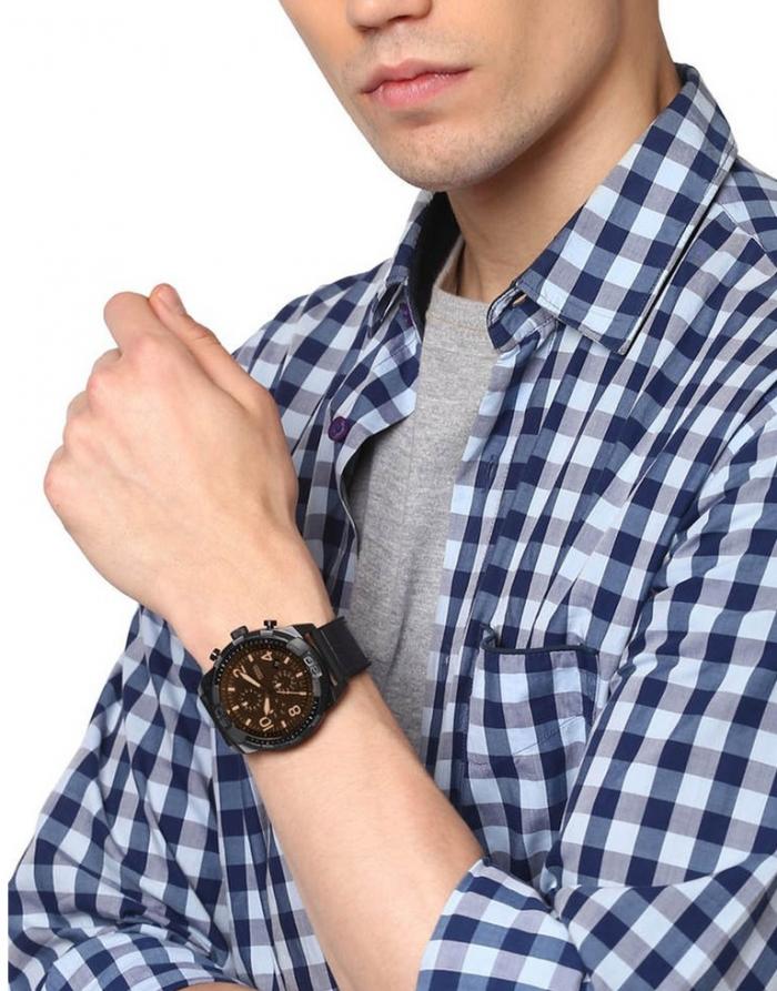  Shop Authentic Fossil Bronson Chronograph Brown Dial Brown Leather Strap Watch for Men - FS5875 - Luxxuri