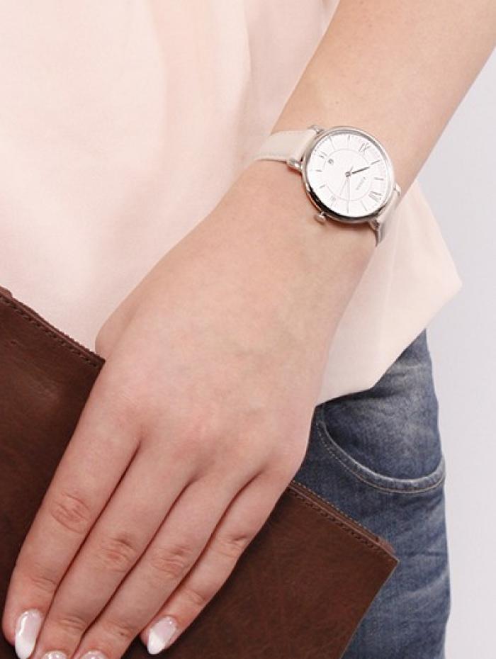  Shop Authentic Fossil Jacqueline White Dial Pink Leather Strap Watch for Women - ES4303 - Luxxuri